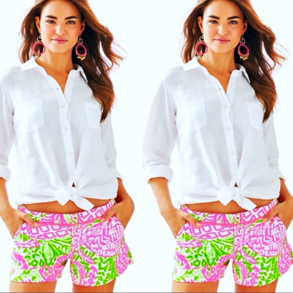 Lilly Pulitzer 4” Adie Short Pink Sunset Home Slic